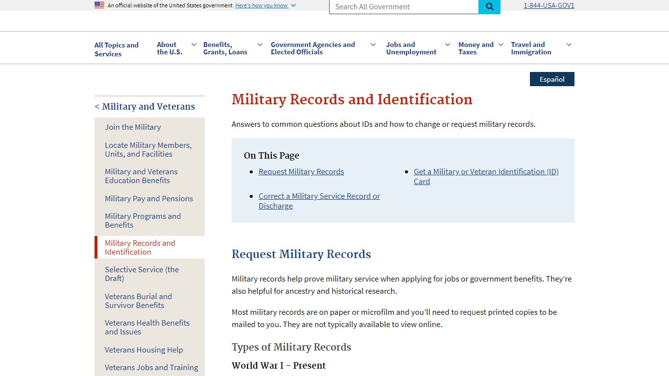 Military Records and Identification | USAGov